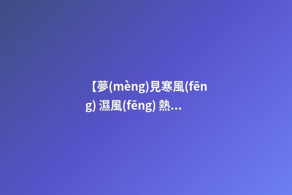 【夢(mèng)見寒風(fēng) 濕風(fēng) 熱風(fēng)】
